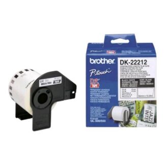 BROTHER DK-22212 NASTRO ADESIVO BIANCO STAMPA NERO 62MM X 15.24 MT PER QL500-QL500A-QL550-QL560VP-QL570-QL580N-QL650TD-DL1050-QL1060N (DK22212)