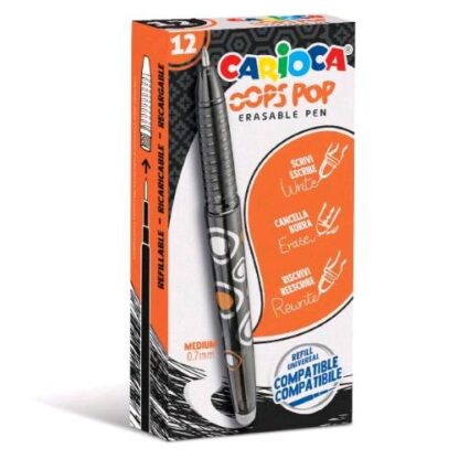 CARIOCA OOPS POP PENNA A SFERA CANCELLABILE 0.7 mm INCHIOSTRO NERO CONF 12 Pz.