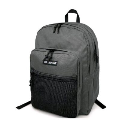 LEBEZ ZAINO NORTHPOINT MAXI 4 SCOMPARTI CON PRATICHE TASCHE INTERNE PORTA OGGETTI SPALLACCI REGOLABILI IMBOTTITI TASCA FRONTALE IN RETE GRIGIO