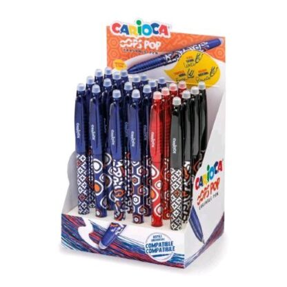 CARIOCA OOPS POP ESPOSITORE PENNA A SFERA CANCELLABILE 0.7 mm COLORI ASSORTITI CONF 24 Pz.