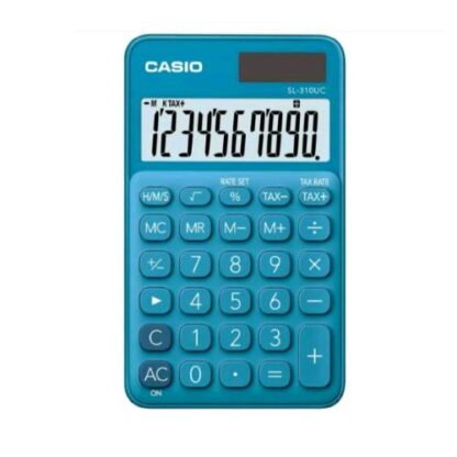 CASIO SL-310UC-BU CALCOLATRICE TASCABILE 10 CIFRE DOPPIA ALIMENTAZIONE SOLARE/BATTERIA BLU