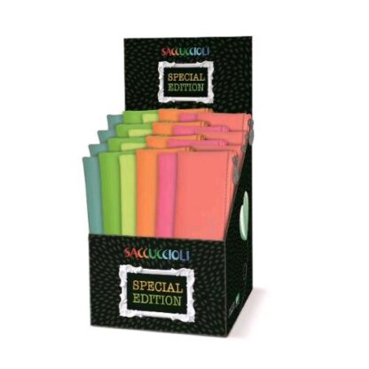 LEBEZ GLAM CAMU ESPOSITORE SACCUCCIOLO IN SIMILPELLE 21X6 CM CON CERNIERA COLORI ASSORTITI CONF 24 Pz.