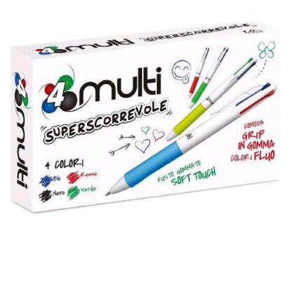 OSAMA 4 MULTI PENNA A SFERA PUNTA 1 mm COLORI ASSORTITI CONF 12 Pz.