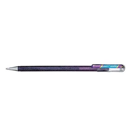 PENTEL HYBRID DUAL METALLIC PENNA ROLLER PUNTA CONICA 0.4 mm INCHOSTRO VIOLA/BLU METALLIZZATO CONF 12 Pz.