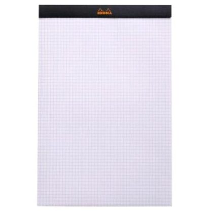 RHODIA BLOCCO PUNTO METALLICO 80 FOGLI A QUADRETTI 5M 21X31.8 CM NERO