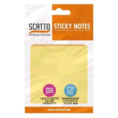 SCATTO STICKY NOTES BLOCCHETTO 100 FOGLI 75X75 mm GIALLO