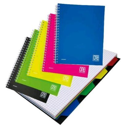 BLASETTI 7738 QUADERNO SPIRALATO CON 4 DIVISORI 210X297 mm A4 70 GR 120 FOGLI A QUADRETTI 5M COLORI ASSORTITI CONF 3 Pz.
