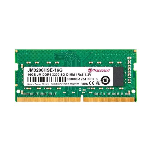 TRANSCEND JM3200HSB-16G MEMORIA RAM 16GB 3.200MHz TIPOLOGIA SO-DIMM TECNOLOGIA DDR4