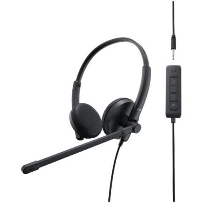 DELL WH1022 CUFFIE STEREO CON MICROFONO TASTO DI RISPOSTA E CONTROLLO VOLUME CABLATO USB NERO