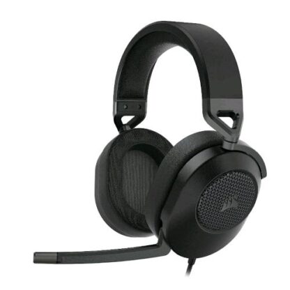 CORSAIR HS65 SURROUND CUFFIAGAMING CON MICROFONO OMNIDIREZIONALE AUDIO DOLBY SURROUND 7.1 TECNOLOGIA SONARWORKS SOUNDID CONTROLLO DEL VOLUME SU PADIGLIONE JACK 3.5 COMPATIBILE PC XBOX PS4 MOBILE CARBON