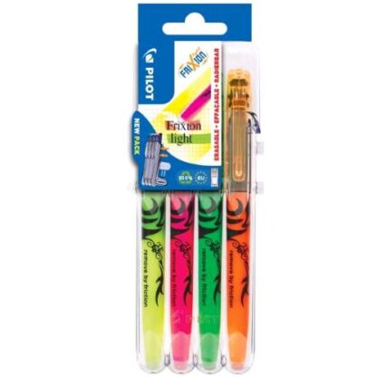 PILOT FRIXION LIGHT SET2GO EVIDENZIATORE CANCALLBILE TRATTO 3.3mm COLORI ASSORTITI CONF 4 Pz.