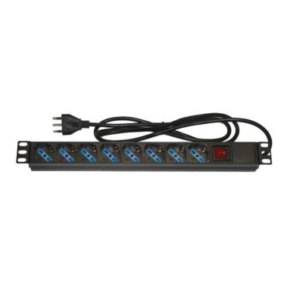 LINK MULTIPRESA DA RACK 19" CON INTERRUTTORE 8 PRESE UNIVERSALI CON INTERRUTTORE SPINA ITALIANA 16A MAX 3500 W CAVO 1.75 MT