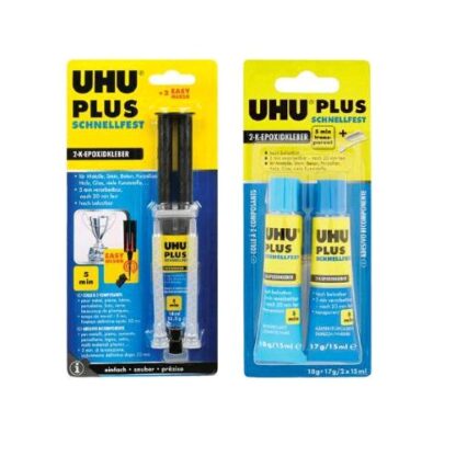UHU PLUS COLLA RAPIDA EXTRA FORTE DA 15 ML TRASPARENTE CONF 2 Pz.