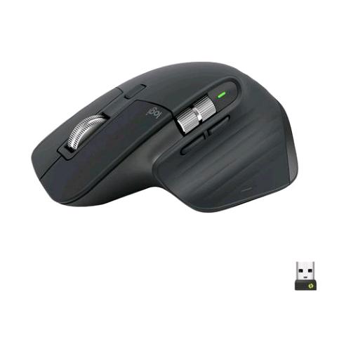 LOGITECH MX MASTER 3S MOUSE WIRELESS BLUETOOTH OTTICO AD ALTE PRESTAZIONI 8.000 DPI ERGONOMICO MANO DESTRA TRACCIAMENTO SU VETRO USB C GRAPHITE