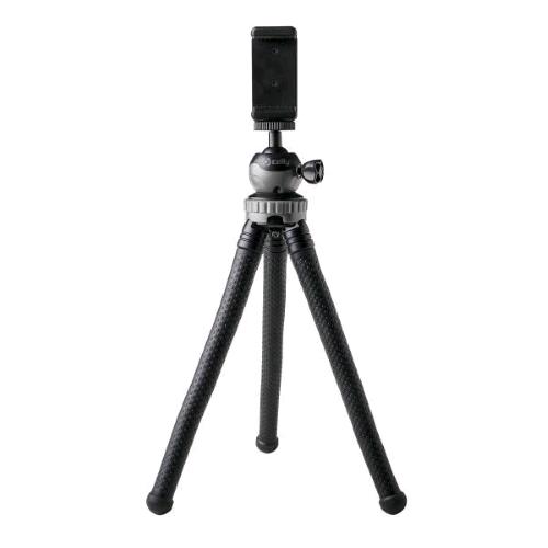 CELLY FLEXIBLE TRIPOD TREPPIEDI PER SMARTPHONE FINO A 6.2" GAMBE SNODABILI ORIENTABILE NERO