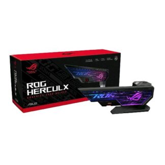 ASUS XH01 ROG HERCULX SUPPORTO UNIVERSALE PER SCHEDA GRAFICA STRUTTURA IN LEGA DI ZINCO ALTEZZA REGOLABILE DA 72 A 128MM AURA SYNC LIVELLA INTEGRATA NERO