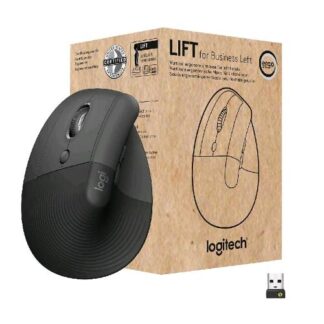 LOGITECH LIFT FOR BUSINESS MOUSE OTTICO VERTICALE ERGONOMICO PER MANCINI WIRELESS BLUETOOTH 4.000 DPI USB SECURED LOGI BOLT CLIC SILENZIOSI CERTIFICAZIONE GLOBALE WINDOWS/MAC/CHROME/LINUX GRAPHITE