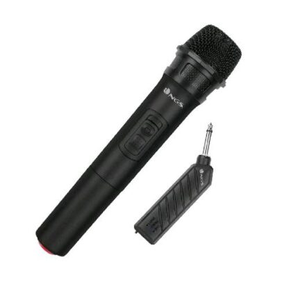 NGS SINGER AIR MICROFONO VOCALE WIRELESS TIPO DINAMICO RAGGIO D'AZIONE 20 MT PLUG&PLAY NERO