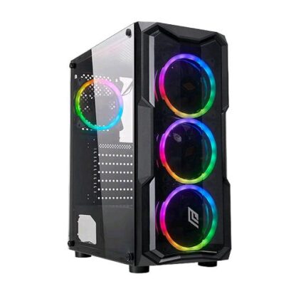 NOUA SMASH S2 CASE GAMING MID TOWER ATX FRONTALE PLEXIGLASS PANNELLO LATERALE IN VETRO TEMPERATO 1xUSB 3.0 2xUSB 2.0 4xVENTOLE RGB DUAL HALO RAINBOW BLACK
