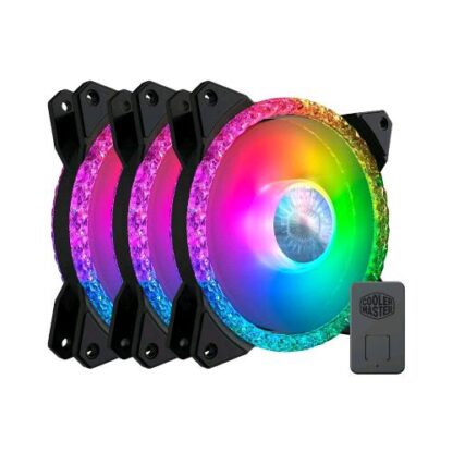 COOLER MASTER MASTERFAN MF120 PRISMATIC KIT 3 VENTOLE ARGB 120MM PWM ILLUMINAZIONE RGB INDIRIZZABILE A TRIPLO ANELLO EFFETTO CRISTALLO RAFFREDDAMENTO SILENZIOSO PIENA COMPATIBILIT E CONTROLLER BLACK