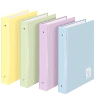 BLASETTI ONE COLOR PASTEL RACCOGLITORE 4 ANELLI DA 30 mm IN CARTONCINO 320X260X30 mm COLORI ASSORTITI CONF 6 Pz.