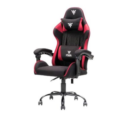ITEK RHOMBUS FF10 SEDIA GAMING SCHIENALE RECLINABILE CUSCINO POGGIATESTA SUPPORTO LOMBARE CONFORT E DESIGN NERO ROSSO