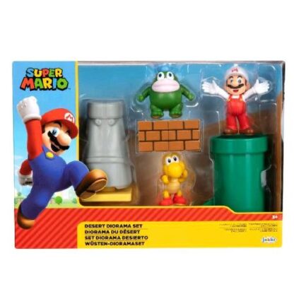 JAKKS NINTENDO SUPER MARIO DIORAMA SET DESERTO CON 3 PERSONAGGI