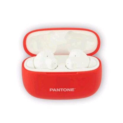 PANTONE PT-TWS008R1 TRUE WIRELESS AURICOLARI BLUETOOTH 5.1 IN EAR CUSTODIA ROSSO BIANCO ROSSO