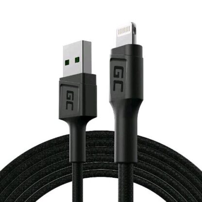GREEN CELL KABGC21 CAVO POWERSTREAM USB A LIGHTNING QUICK CHARGE 1.2MT BLACK