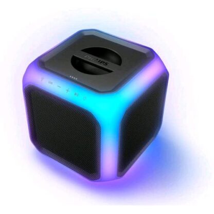 PHILIPS TAX7207/10 ALTOPARLANTE PORTATILE BLUETOOTH 80W CON BARE LUMINOSE A 360 USB BATTERIA RICARICABILE BLACK