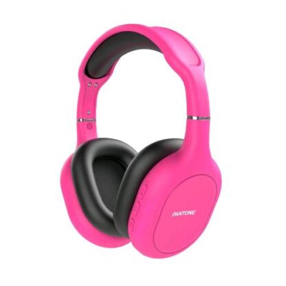 PANTONE PT-WH006R CUFFIE BLUETOOTH OVER-EAR CON PADIGLIONI IMBOTTITI E ARCHETTO IMBOTTITO REGOLABILE PER IL MASSIMO COMFORT AUTONOMIA 8 H PORTA TYPE-C E JACK 3.5MM CON CONTROLLO DA REMOTO FLUO PINK