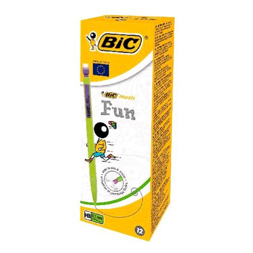 BIC MATIC FUN PORTAMINE 0.7 mm IN GRAFITE HB CON GOMMINO CONF 12 Pz.