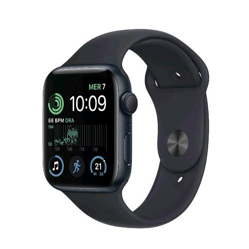APPLE WATCH SE GPS CASSA 44 MM IN ALLUMINIO CON CINTURINO SPORT REGULAR COLOR MEZZANOTTE