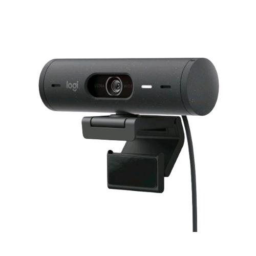 LOGITECH BRIO 500 WEBCAM FULL HD CORREZIONE LUCE AUTO-FRAMING SHOW MODE MICROFONO RIDUZIONE DEL RUMORE COPERTURA PRIVACY FUNZIONA CON MICROSOFT TEAMS GOOGLE MEET ZOOM GRAFITE