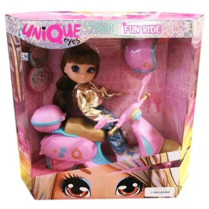 GIOCHI PREZIOSI UNIQUE EYES SCOOTER FUN RIDE BAMBOLA 25 CM
