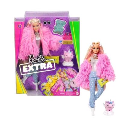 MATTEL BARBIE EXTRA PELLICCIA ROSA CON ACCESSORI