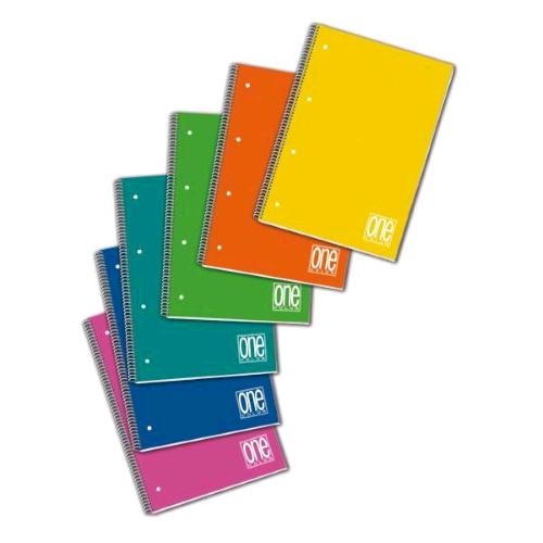 BLASETTI ONE COLOR QUADERNO SPIRALATO 80 GR 210X297 mm 80 FOGLI CON FORI D'ARCHIVIO COLORI ASSORTITI CONF 6 Pz.
