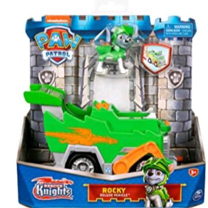 SPIN MASTER PAW PATROL VEICOLO ROCKY RESCUE KNIGHTS CON PERSONAGGIO