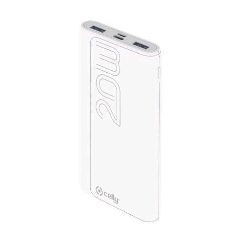 CELLY POWER BANK PD20W 10.000 MAH PRO POWER 2xUSB-A 1xUSB-C 1xMICROUSB WHITE