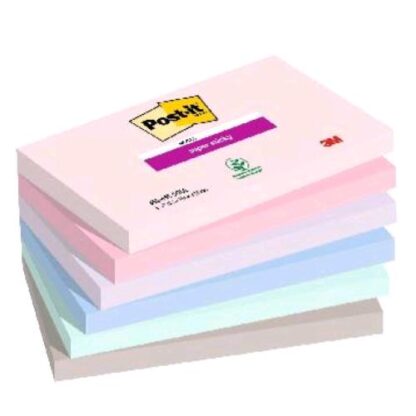 3M POST-IT SUPER STICKY SOULFUL BLOCCHETTO 90 FOGLI 76X127 mm COLORI ASSORTITI CONF 6 Pz.