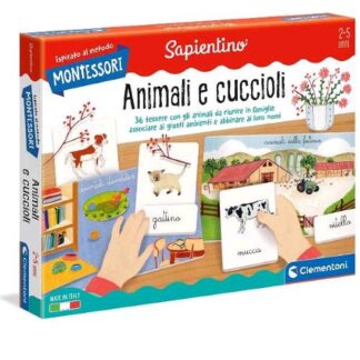 CLEMENTONI SAPIENTINO MONTESSORI ANIMALI E CUCCIOLI GIOCO EDUCATIVO