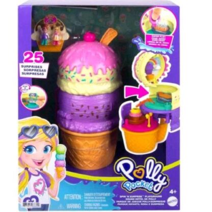 MATTEL POLLY POCKET BORSETTA TWIST GELATO CON 2 MICRO BAMBOLE E ACCESSORI