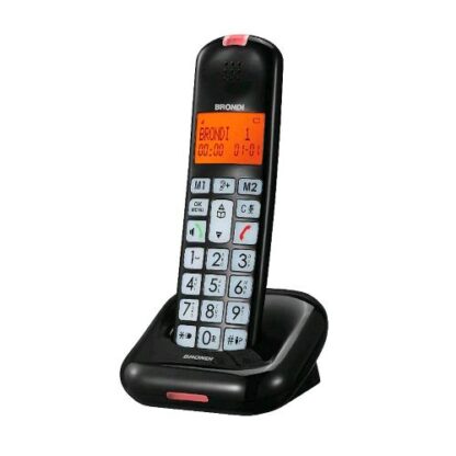 BRAVO MOON CORDLESS DECT TASTI GRANDI DISPALY RETROILLUMINATO VIVAVOCE VOLUME ATLO NERO
