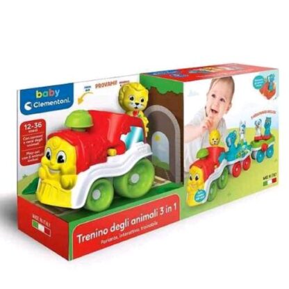 CLEMENTONI TRENINO DEGLI ANIMALI 3 IN 1 CON VERSI E SUONI
