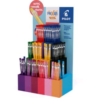 PILOT FRIXION BALL STICKS ESPOSITORE PENNA A SFERA CANCELLABILE CON GOMMINO PUNTA 0.7 mm COLORI ASSORTITI CONF 144 Pz.