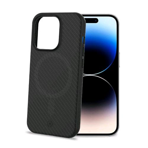 CELLY ULTRAMAG APPLE iPHONE 14 PRO COVER IN TPU MAGSAFE BORDI ERGONOMICI E TEXTURE ANTI-SCIVOLO BLACK