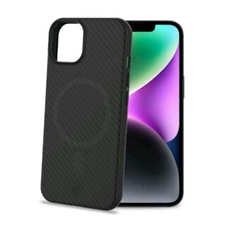 CELLY ULTRAMAG APPLE iPHONE 14 COVER IN TPU MAGSAFE BORDI ERGONOMICI E TEXTURE ANTI-SCIVOLO BLACK