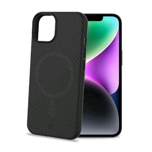 CELLY ULTRAMAG APPLE iPHONE 14 COVER IN TPU MAGSAFE BORDI ERGONOMICI E TEXTURE ANTI-SCIVOLO BLACK