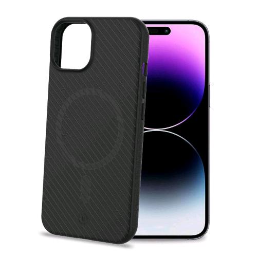 CELLY ULTRAMAG APPLE iPHONE 14 PLUS COVER IN TPU MAGSAFE BORDI ERGONOMICI E TEXTURE ANTI-SCIVOLO BLACK