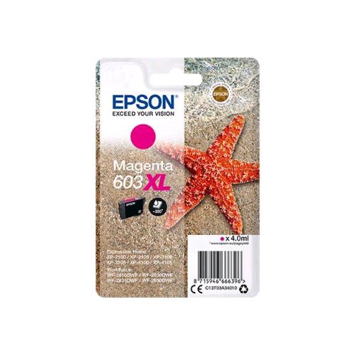 EPSON 603XL STELLA MARINA CARTUCCIA INCHIOSTRO MAGENTA BLISTER CON ALLARME PER Expression Home XP-2100, XP-2105, XP-2150, XP-2155, XP-3100, XP-3105, XP-3150, XP-3155, XP-4100, XP-4105, XP-4105 Small-in-One, XP-4150, XP-4155; WorkForce WF-2810DWF, WF-2820D